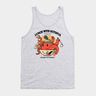 Cute Lunch With Octopus Ramen Noodle Tank Top